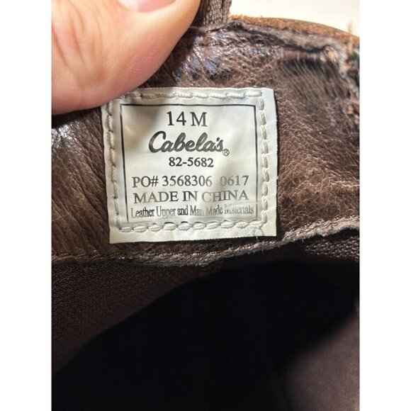 Cabelas 4most Leather Brown Boots Man’s Size 14 M Vibram Soles - Picture 2 of 12
